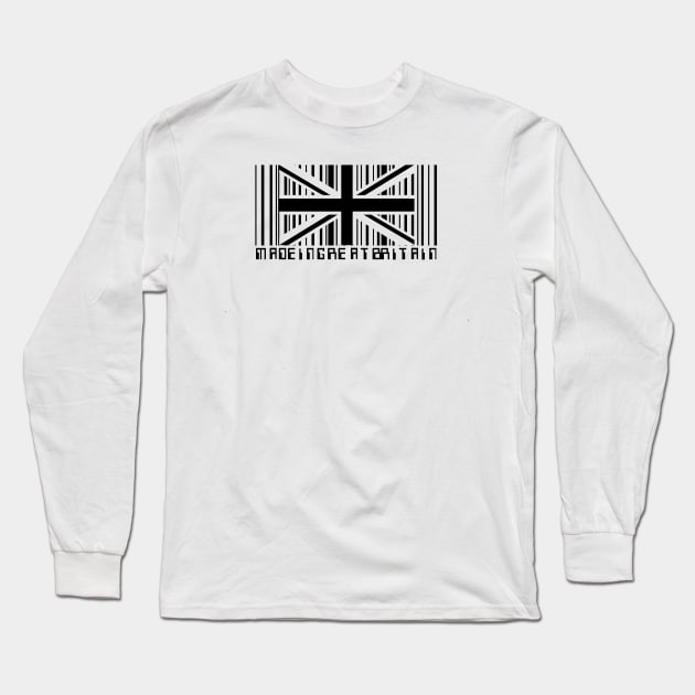 Made In Great Britain - Barcode Travel Souvenir Long Sleeve T-Shirt by bluerockproducts